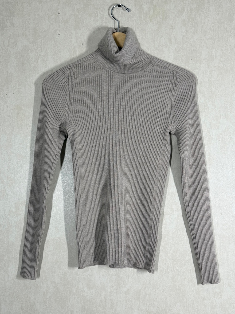 NWT Everlane Women’s Wool Blend Turtleneck Ribbed Sweater in Tan